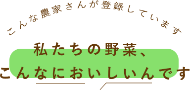 私たちの野菜、こんなに美味しいんです。